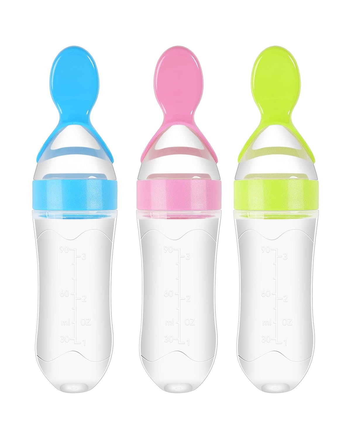 Baby Food Feeder, Silicone Baby Feeder, Baby Food Dispensing Spoon, Baby Food Squeeze Spoon for Boys Girl Kids Toddlers