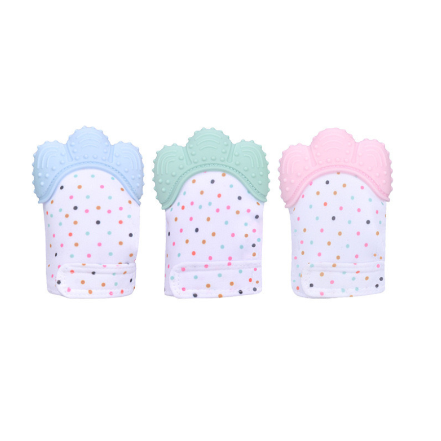 Silicone Teething Mitt, Soothing Infant Teething Mitten Pain Relief, Prevent Scratches Glove, Safe Silicone Teething Toys for 0-12 Months