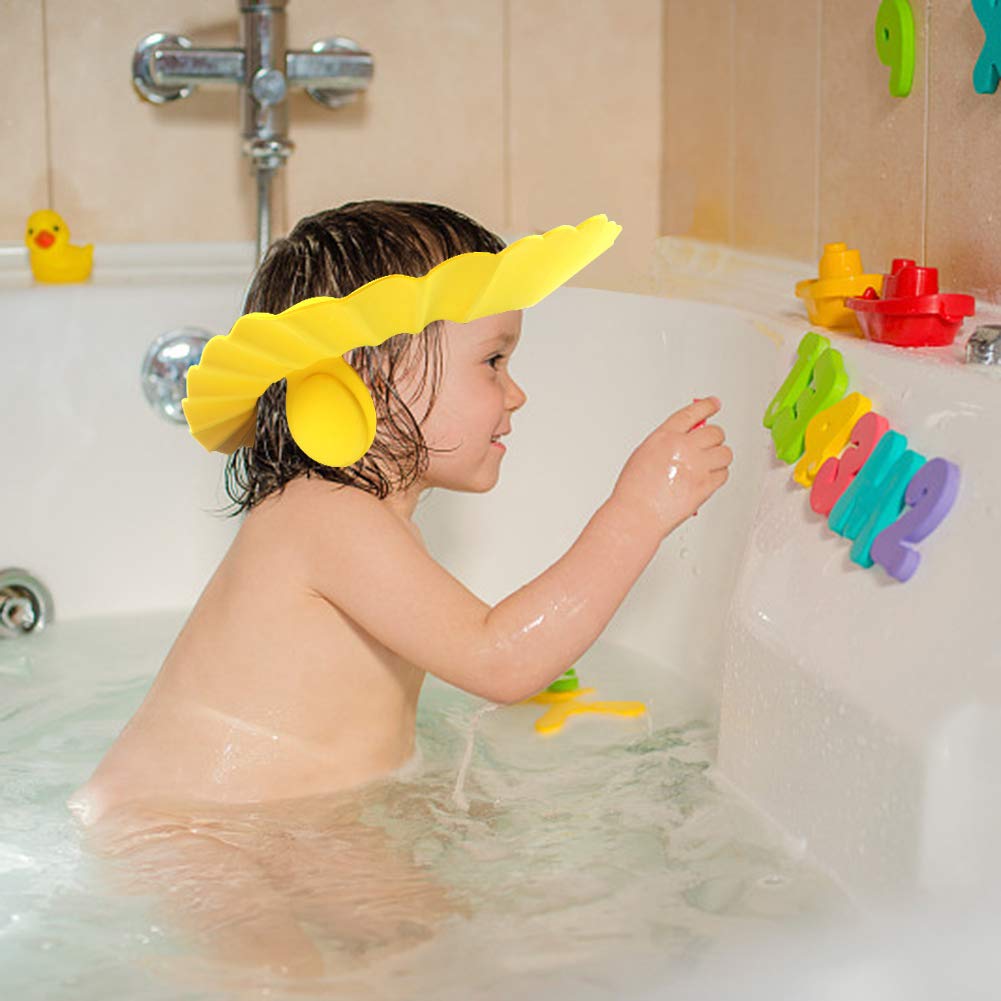 Baby Shower Cap Bathing Cap - Soft Adjustable Visor Hat Safe Shampoo Shower Bathing Protection Bath Cap for Toddler, Baby, Kids, Children