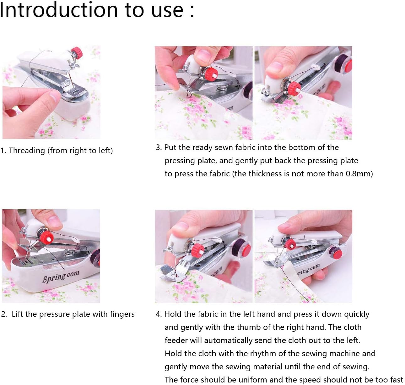 Portable Manual Sewing Machine Set Hand Sewing Machine for Clothing, Silk, Hem, Curtain, Fabric
