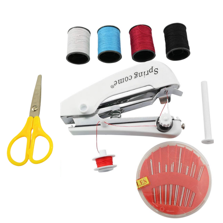 Portable Manual Sewing Machine Set Hand Sewing Machine for Clothing, Silk, Hem, Curtain, Fabric