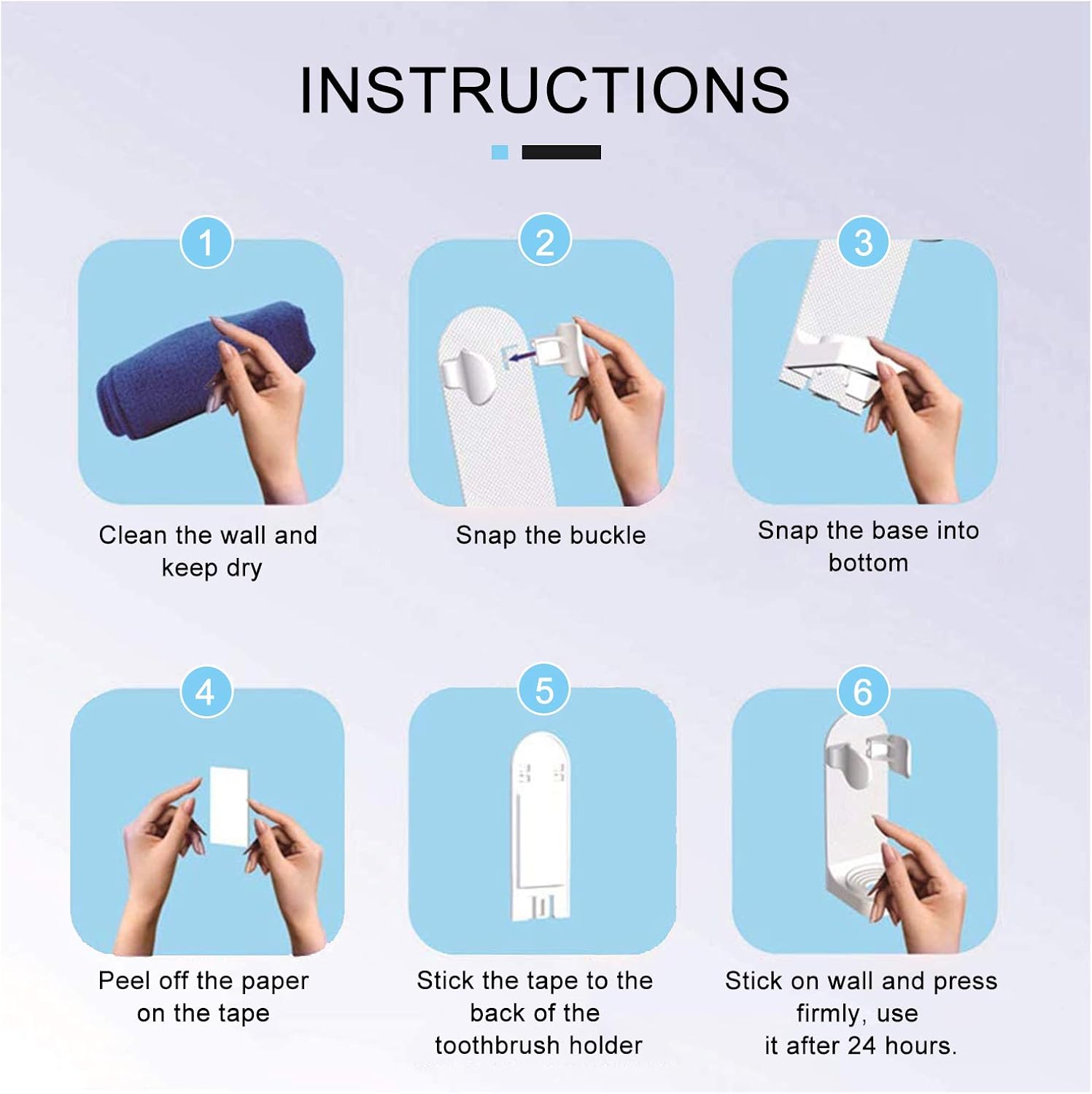 Electronic Toothbrush Holder Wall Mounted for Bathroom,Adhesive Toothbrush Holder,Toothbrush Organizer to Saving Space and Keep Drying