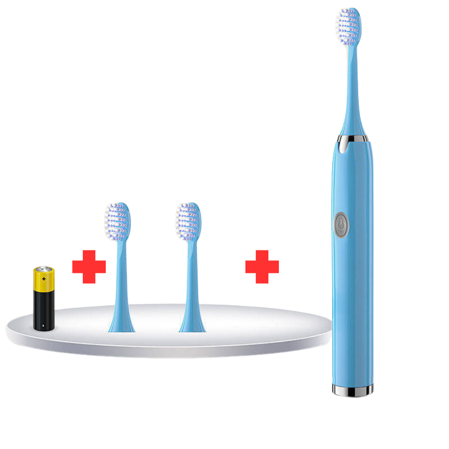 Battery Powered Toothbrush Soft Multi-Level Bristles for Whole Mouth, Vibrating Bristles Deep Clean with 3 brush heads