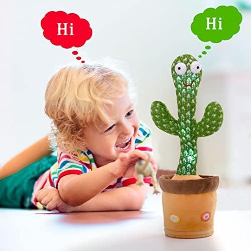 Dancing Cactus Toy – Electronic Cactus Baby Toy for Kids – Multi-Function Recording, Singing & Talking Cactus for Children Playing – Interactive Baby Dancing Cactus Mimicking