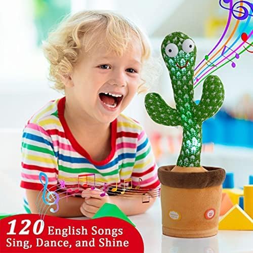 Dancing Cactus Toy – Electronic Cactus Baby Toy for Kids – Multi-Function Recording, Singing & Talking Cactus for Children Playing – Interactive Baby Dancing Cactus Mimicking