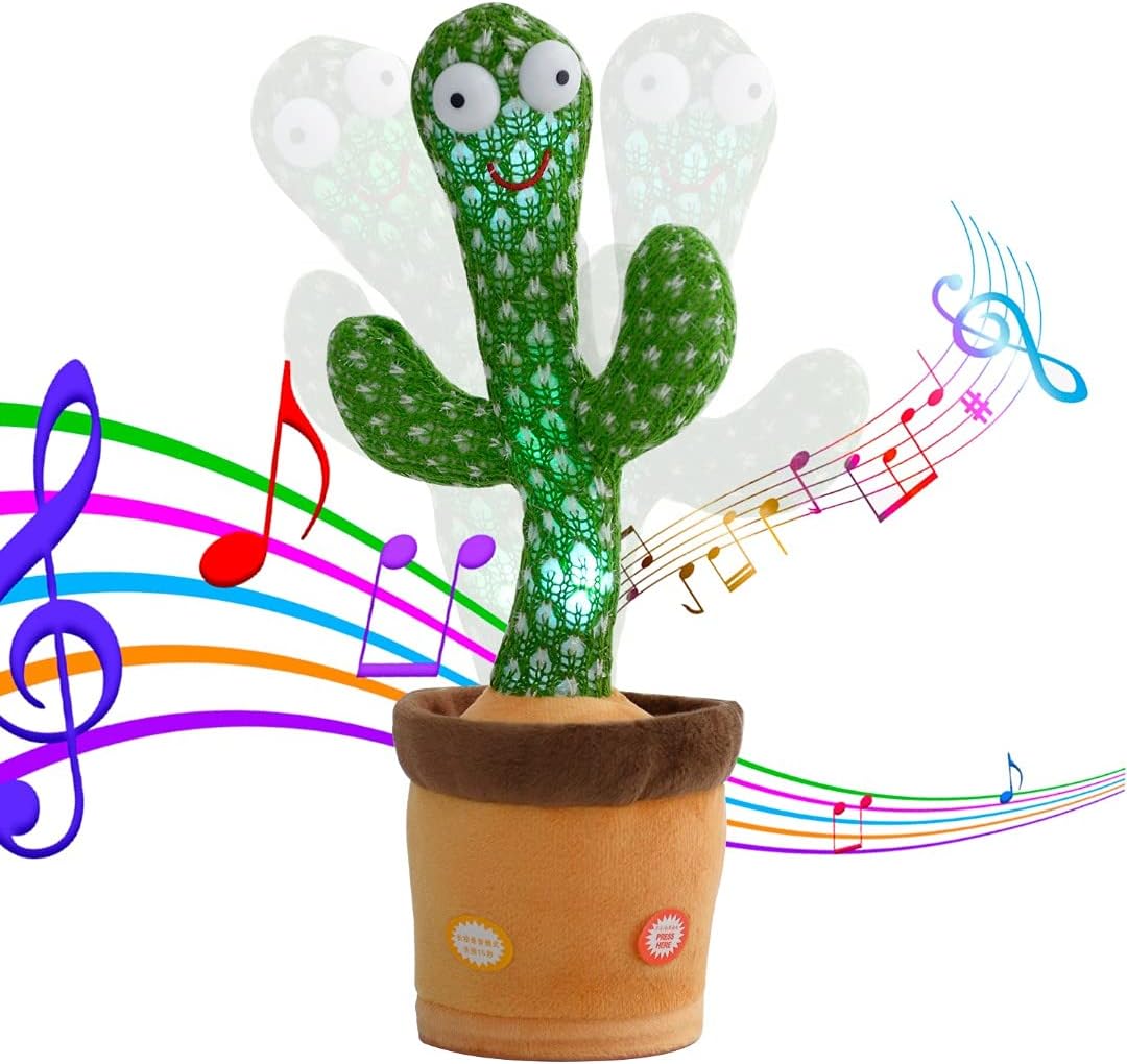Dancing Cactus Toy – Electronic Cactus Baby Toy for Kids – Multi-Function Recording, Singing & Talking Cactus for Children Playing – Interactive Baby Dancing Cactus Mimicking