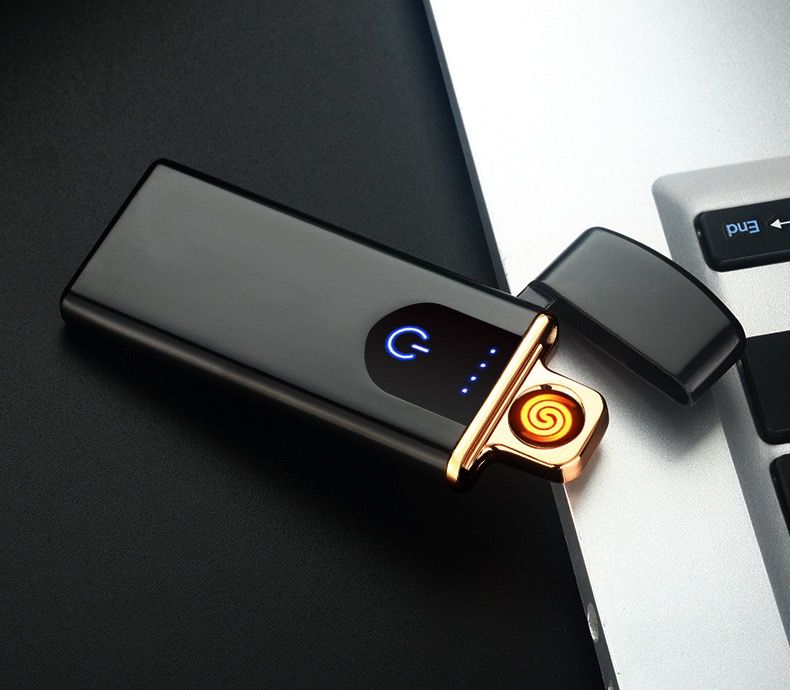 Beautiful woman Spinning Arc Plasma Lighter - USB Rechargeable Electric Lighter with LED Display, Pocket- Size Design for Camping, Candles, Outdoor