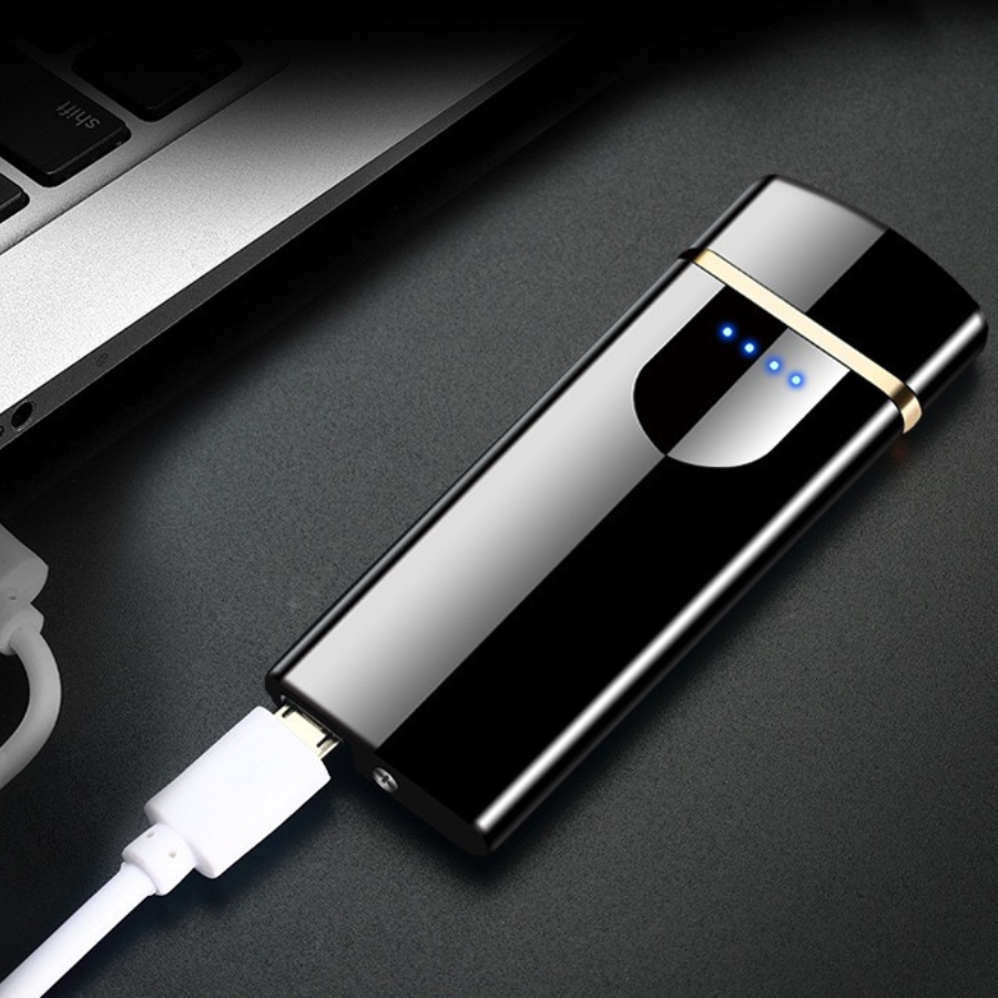 Beautiful woman Spinning Arc Plasma Lighter - USB Rechargeable Electric Lighter with LED Display, Pocket- Size Design for Camping, Candles, Outdoor