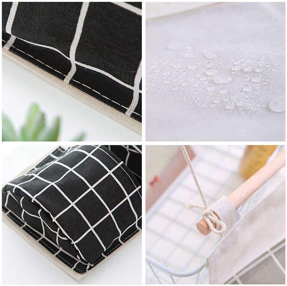 3 Pockets Wall Closet Hanging Storage Bag, Premium Linen Fabric Over The Door Organizer, Hanging Storage Pouches for Bedroom Bathroom - Stylish