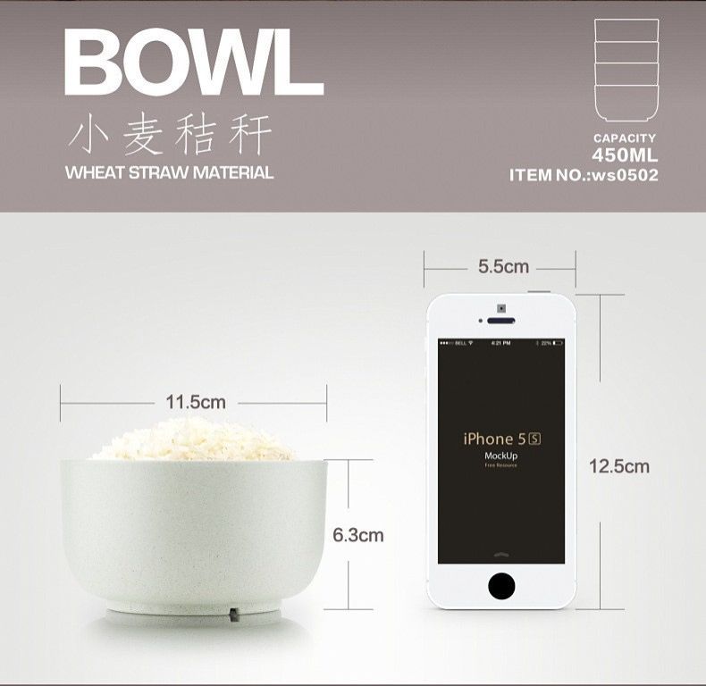 Wheat Straw Bowls, Wheat Fiber Set of 4 Lightweight Unbreakable Plates, Reusable, Microwave & Dishwasher Safe - Wheat Straw Dinnerware, Large Wheat Cereal Bowl, Camping Bowls