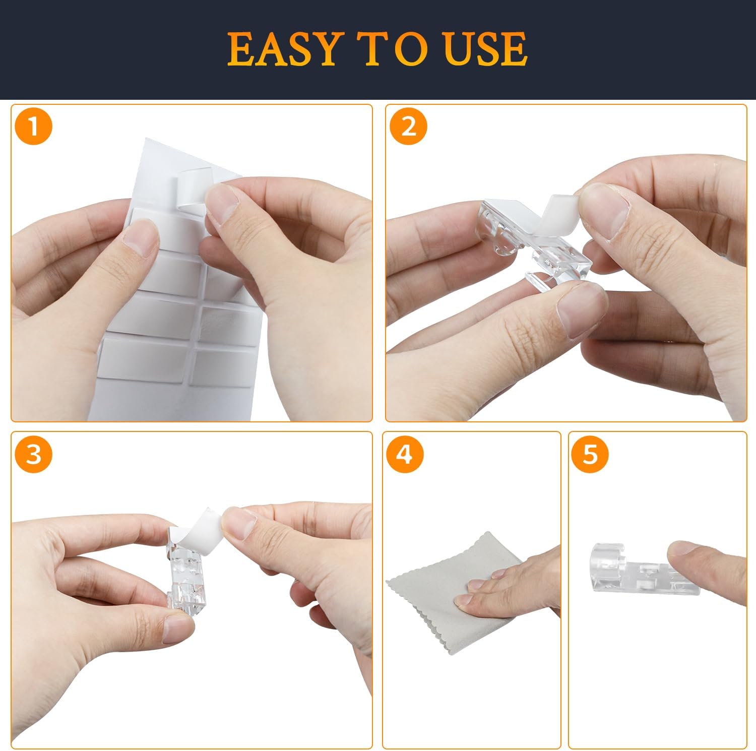 Cable Sticky Best price for 20 Pcs Self Adhesive Cable Management Clips, Cable ...