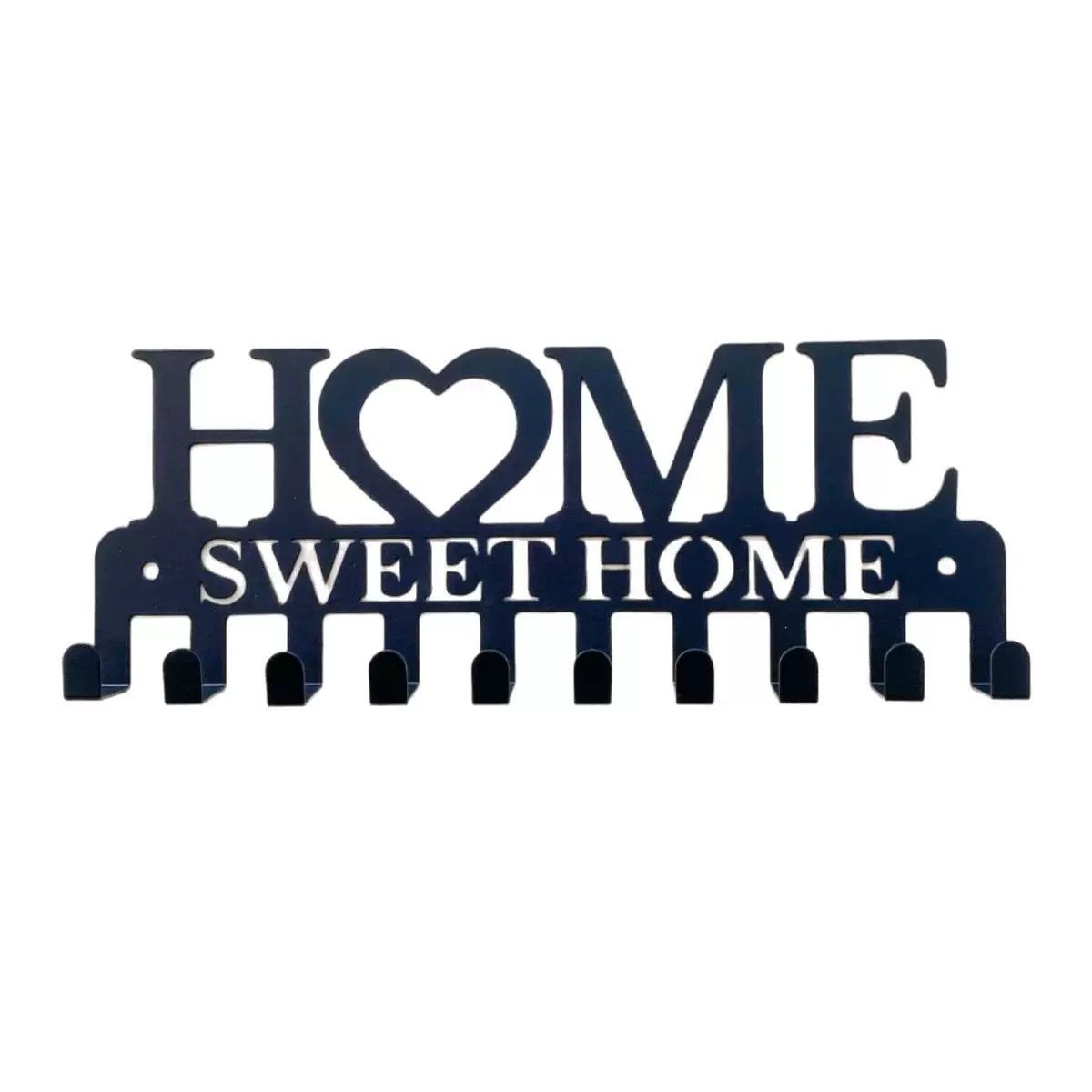 Key Holder Hooks Organizer Hanger Rack Wall Mounted with Screws and Anchors Home Sweet Home Wall Metal Decor for Entryway Front Door Kitchen Hallway Garage Mudroom Office