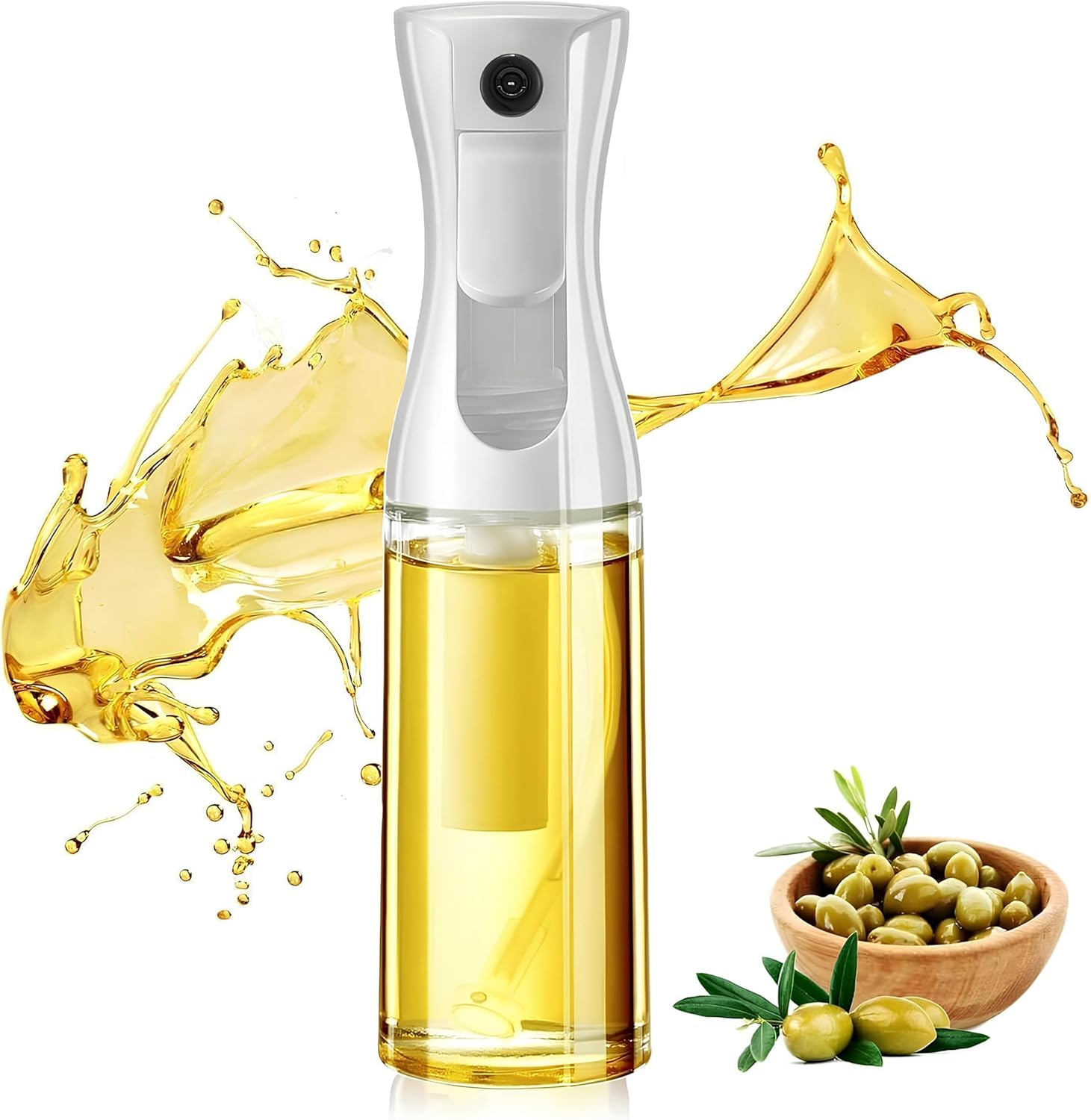 Olive Oil Sprayer for Cooking - Olive Oil Mister Spray Bottle for Cooking -  Air Fryer Accessories - Refillable Glass Dispenser for Kitchen