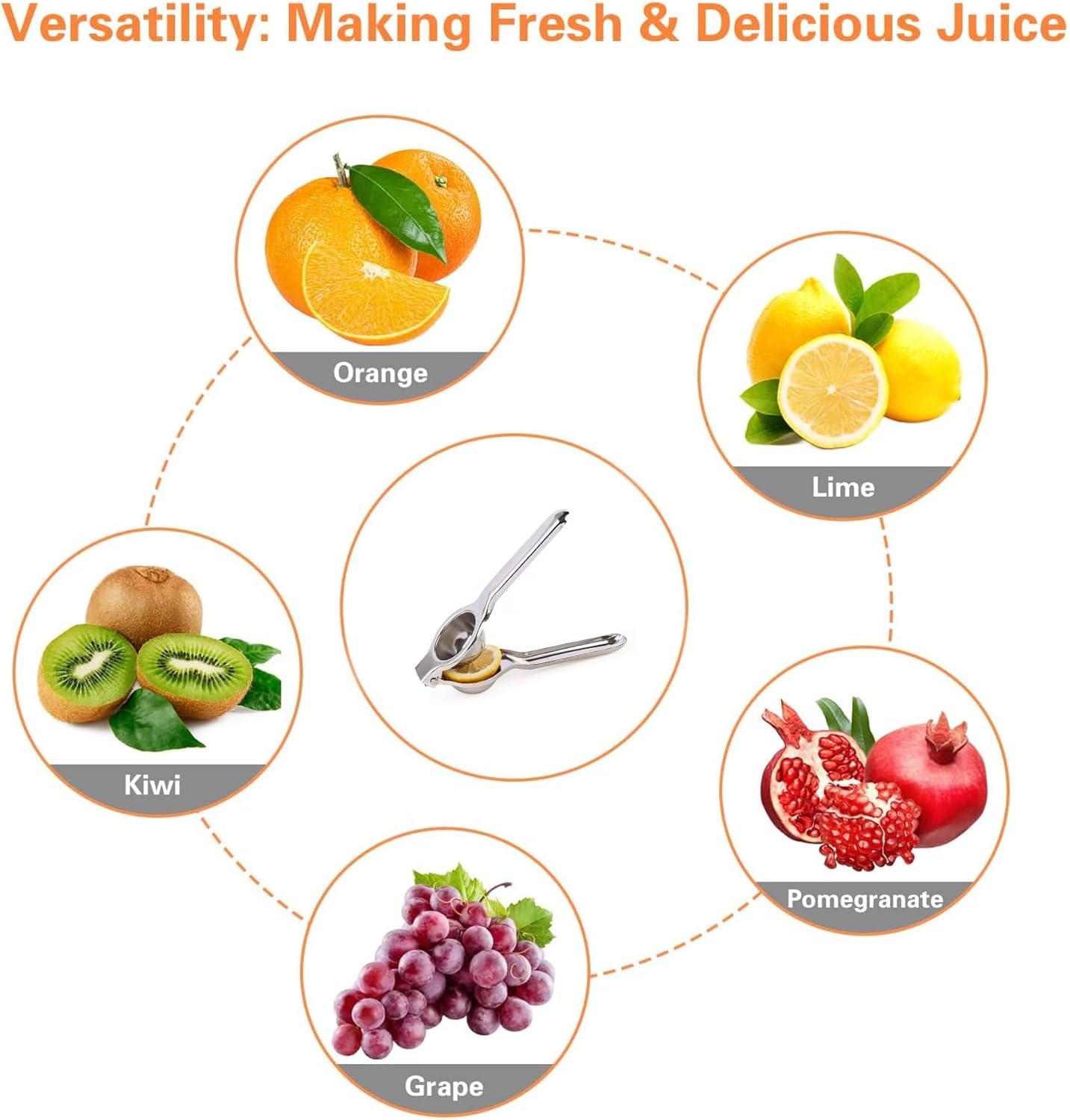 Lemon Squeezer Heavy Duty - Handheld Aluminum Citrus Juicer, Manual Citrus Press Juicer, Orange & Lemon Press - Kitchen Tools And Gadgets For Making Fresh Juice - Dishwasher-Safe