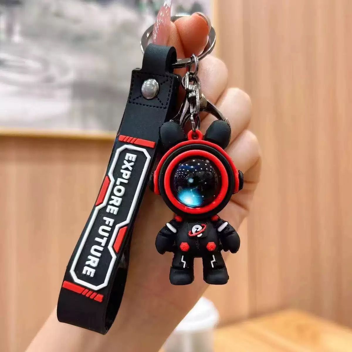 Men Women Cool Creative Universe Astronaut Pilot Standing Bear Key Chain Fashionable Bear Keychain Key-ring Pandent