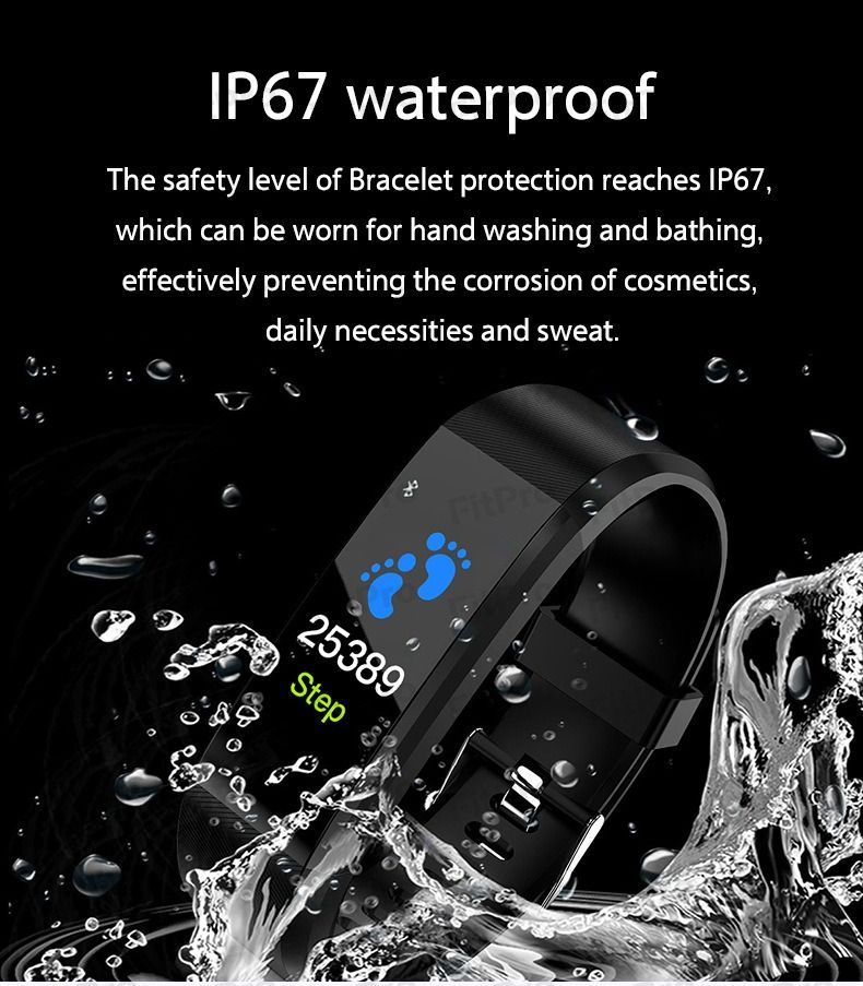 115Plus smart bracelet Bluetooth sports, waterproof heart rate blood oxygen adult blood pressure electronic bracelet monitoring men and women