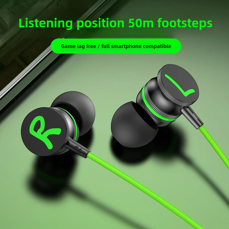 Metal magnetic wired Type-C earphones, in-ear subwoofer mobile phone wire-controlled tuning e-sports game earphones