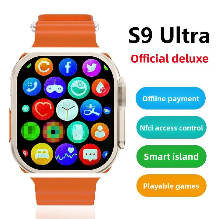 S9Ultra Smart Watch Dynamic Island,Men's S9 sports watch  s9ultra2 smart watch bluetooth call heart rate blood pressure cross-border men's sports watch