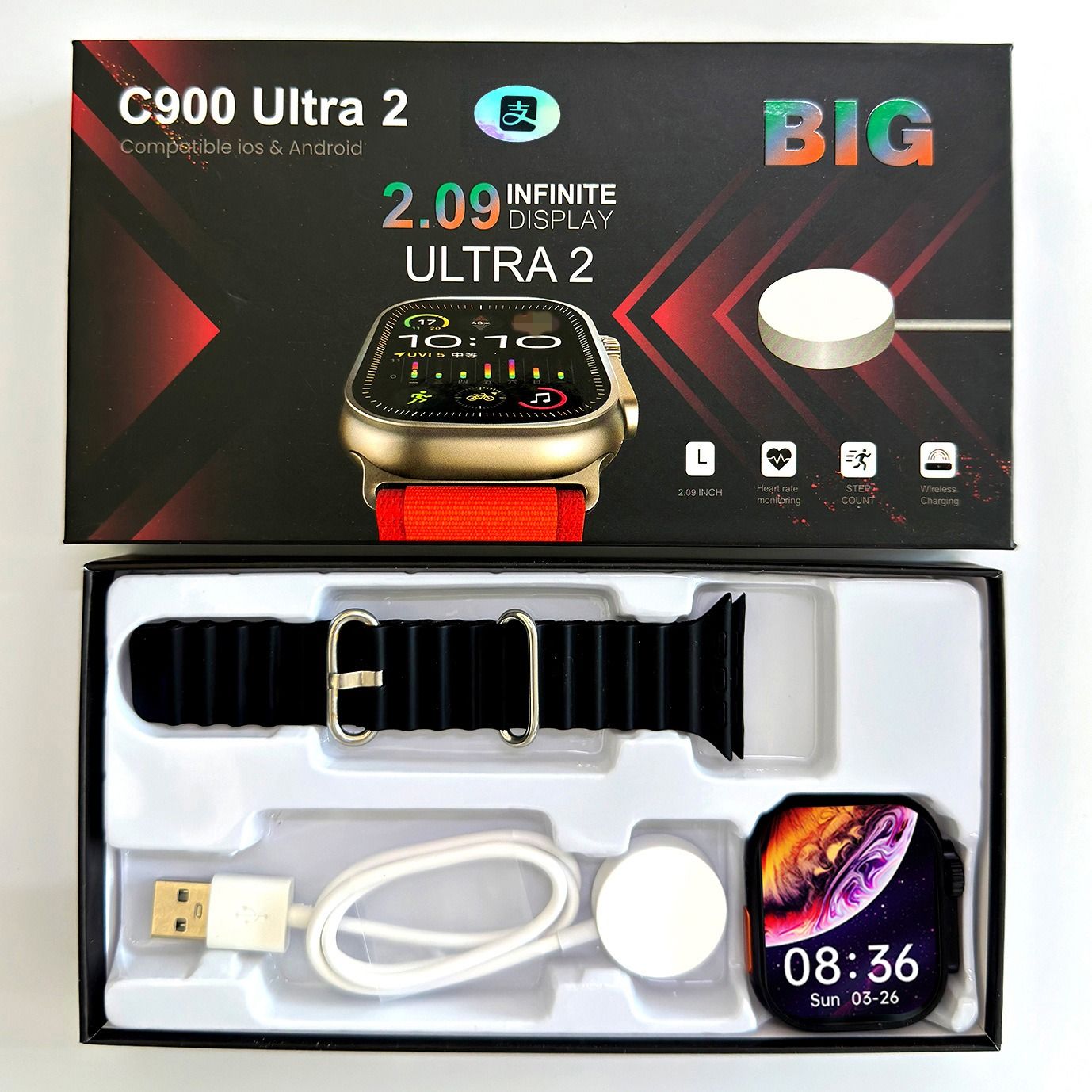 S9Ultra Smart Watch Dynamic Island,Men's S9 sports watch  s9ultra2 smart watch bluetooth call heart rate blood pressure cross-border men's sports watch