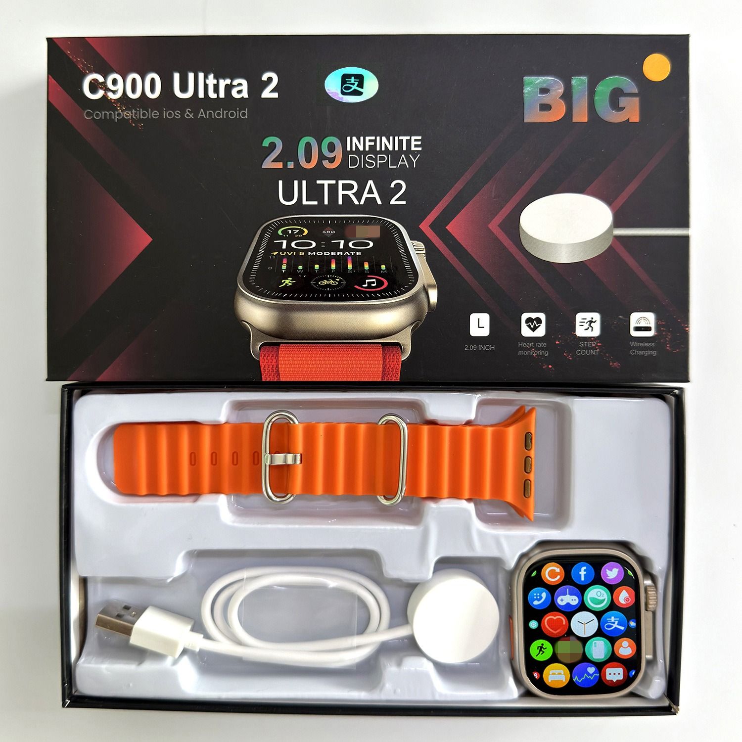 S9Ultra Smart Watch Dynamic Island,Men's S9 sports watch  s9ultra2 smart watch bluetooth call heart rate blood pressure cross-border men's sports watch