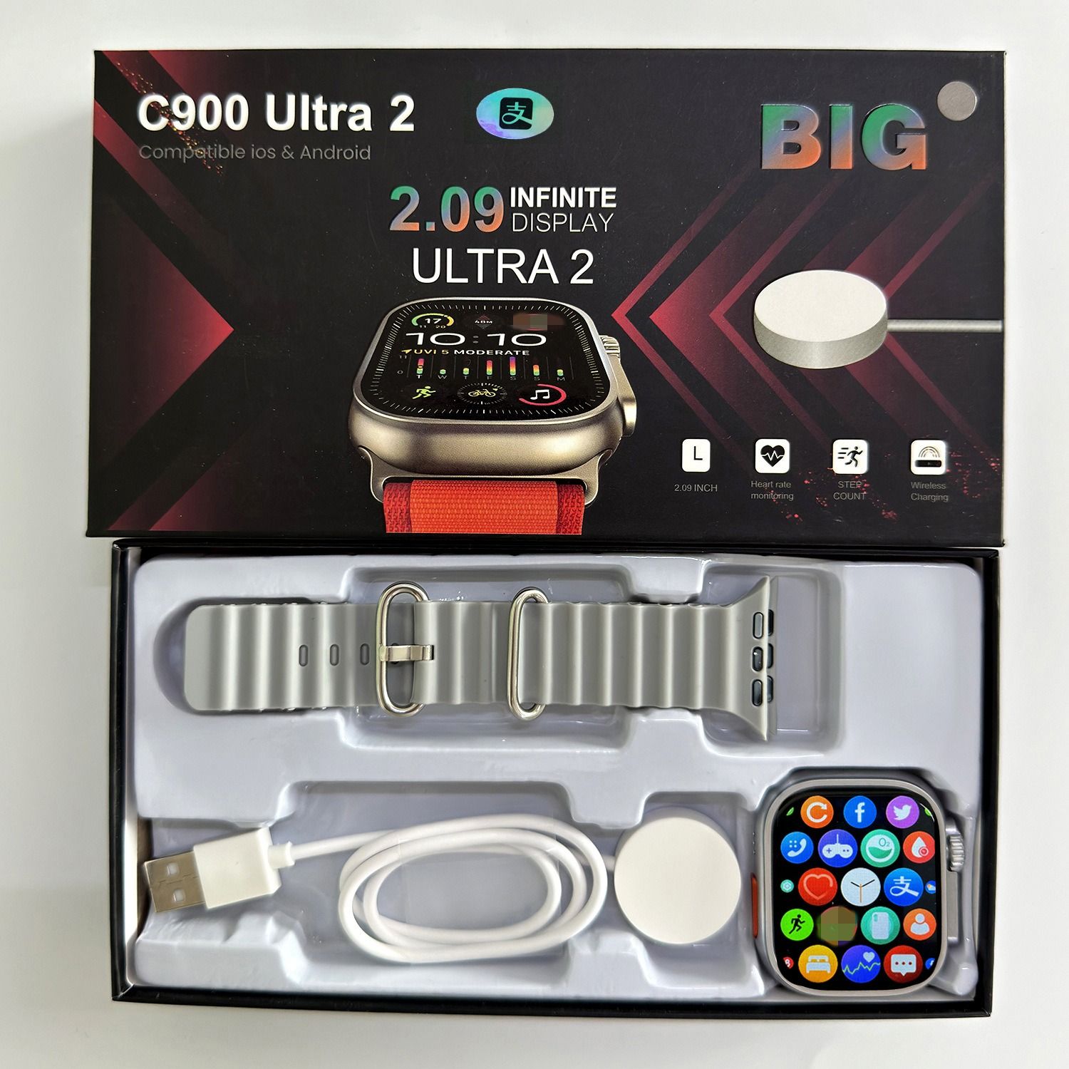 S9Ultra Smart Watch Dynamic Island,Men's S9 sports watch  s9ultra2 smart watch bluetooth call heart rate blood pressure cross-border men's sports watch