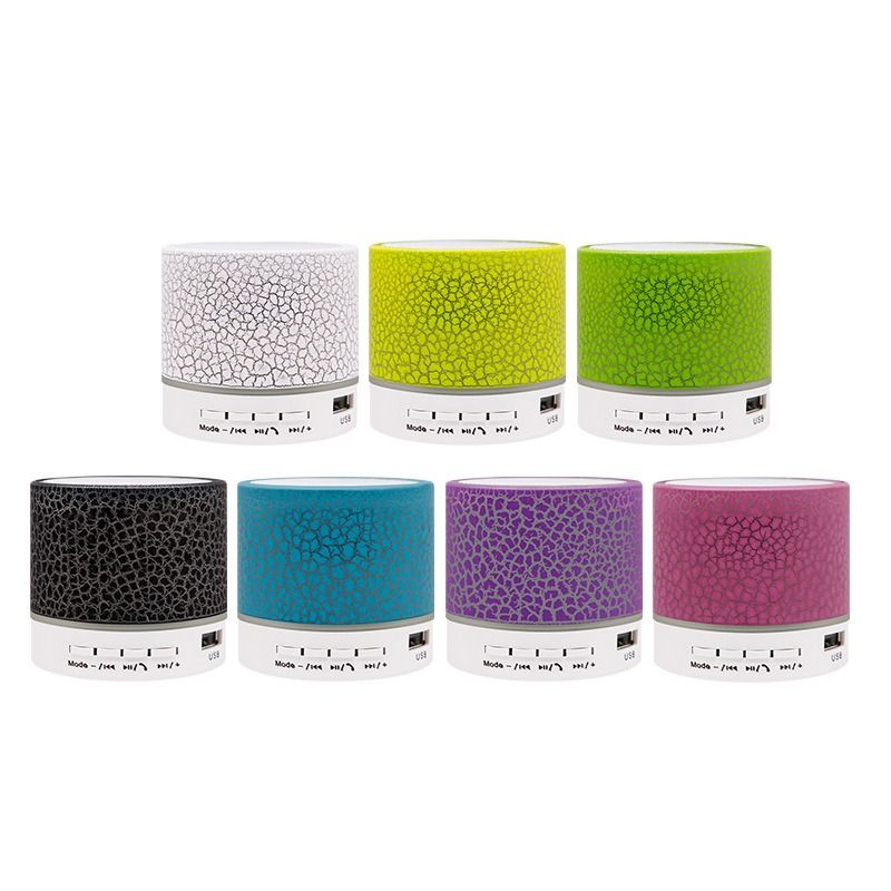 New mini crack bluetooth speaker, portable card subwoofer speaker led luminous wireless speaker gift