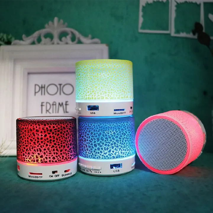 New mini crack bluetooth speaker, portable card subwoofer speaker led luminous wireless speaker gift