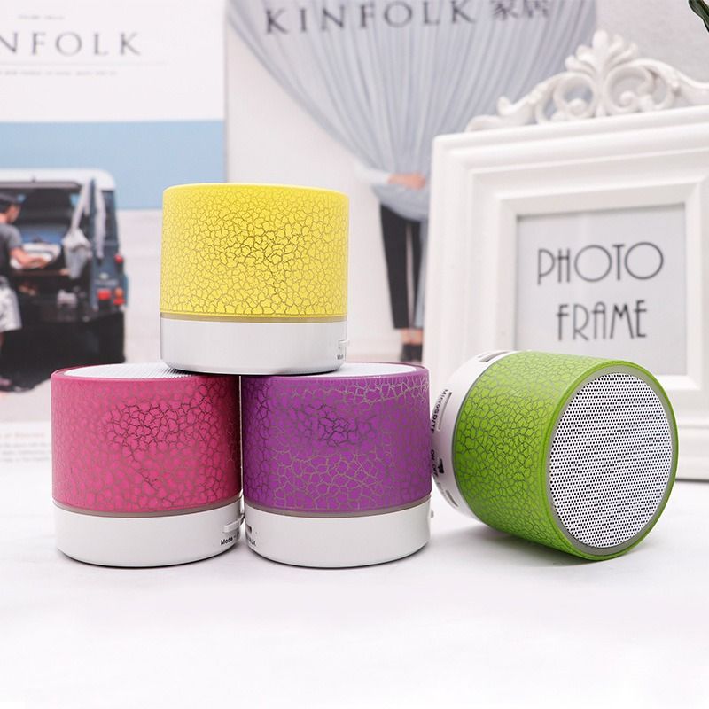 New mini crack bluetooth speaker, portable card subwoofer speaker led luminous wireless speaker gift