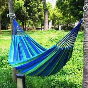 Portable Durable Comfortable Woven Nylon Rainbow Swing Hammock Outdoor Camping Supplies