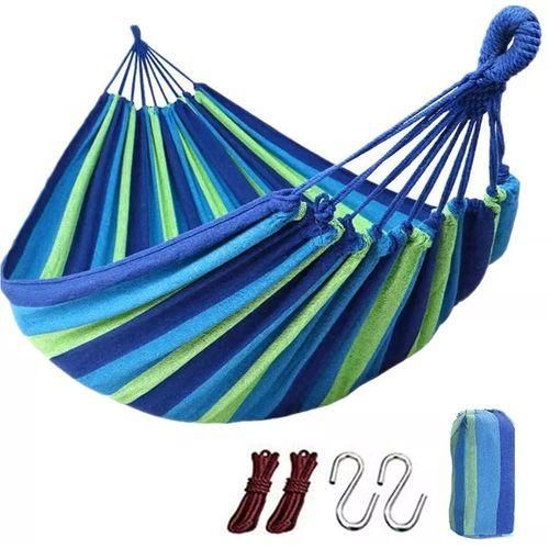 Portable Durable Comfortable Woven Nylon Rainbow Swing Hammock Outdoor Camping Supplies