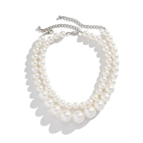 Pearl Choker Necklace for Women Faux Pearl Ladies Necklaces Summer Layered Pearl Necklace Big Chunky Pearl Necklace Fashion Lady Jewelry Gifts