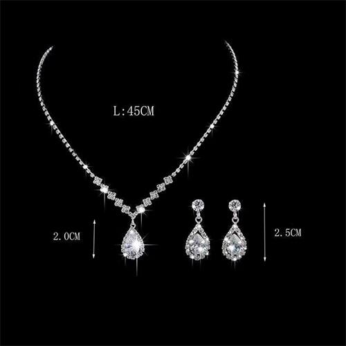 Prom Jewelry Set for Women Ladies Bridal Wedding Jewelry Sets for Brides Rhinestone Necklace and Earring Sets for Women Elegant Formal Bling Jewelry Sets for Woman Lady Evening Wear