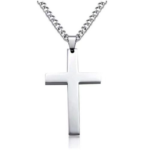 3/1 Pcs Cross Necklace Cuban Link Bracelet Ring for Men,  Hip-hop Fashion Accessories for Men, Necklace or Set