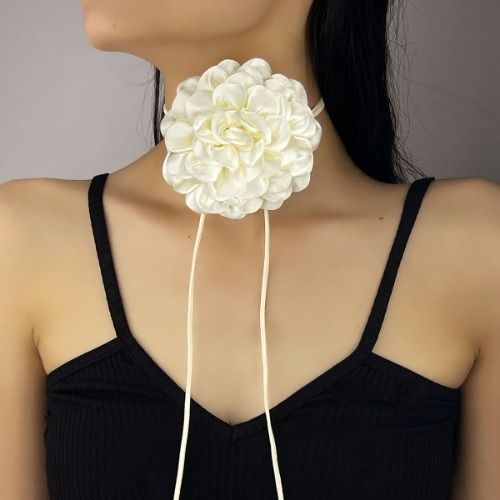 Flower Choker Necklace for Women Floral Choker Necklace for Party Bride Wedding Party Summer Necklaces