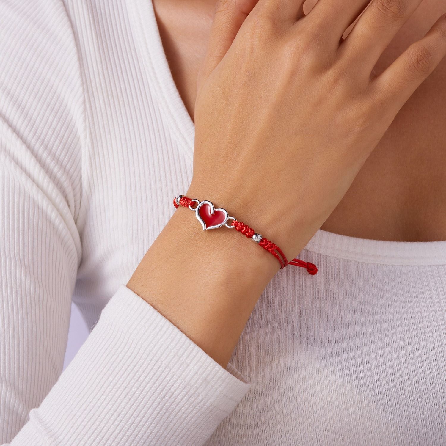 2 Pcs Heart Couple Bracelet Set Handmade Braided Adjustable Rope Bracelet Luminous Heart Charm Bracelets for Her Him Couples Friends Valentines Gift