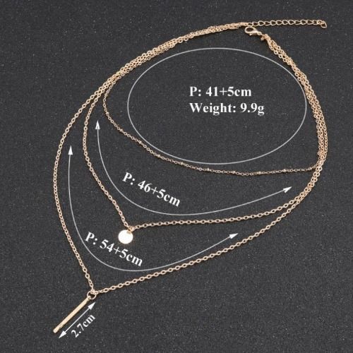 ‌3-Layer Adjustable Necklace Set for Women - Plated Layered Chains with Pendant Clusters, Boho Multilayer Jewelry Gift for Her (Wedding, Birthday, Everyday)‌