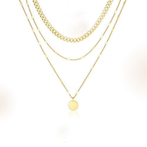 Layering Necklaces For Ladies Women, Gold Necklace, Cuban Link, Twisted Rope and Twisted Chain, Trendy Layered Necklace