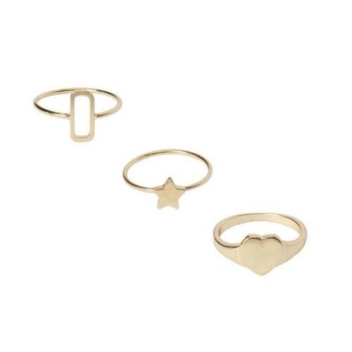 8PCS Dainty Stackable Knuckle Rings Set for Women 14K Gold Plated Rings Set for Women Open Stacking Ring for Women Chunky Heart Ring Simple Thumb Thin Rings Jewelry Gifts for Women