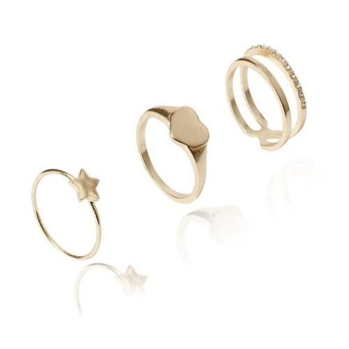 8PCS Dainty Stackable Knuckle Rings Set for Women 14K Gold Plated Rings Set for Women Open Stacking Ring for Women Chunky Heart Ring Simple Thumb Thin Rings Jewelry Gifts for Women