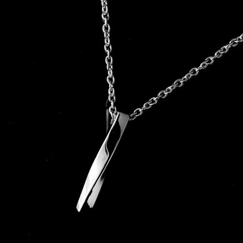 Minimalist Spiral Necklace - Unisex Titanium Steel Long Chain, Hip Hop Couples Jewelry Gift