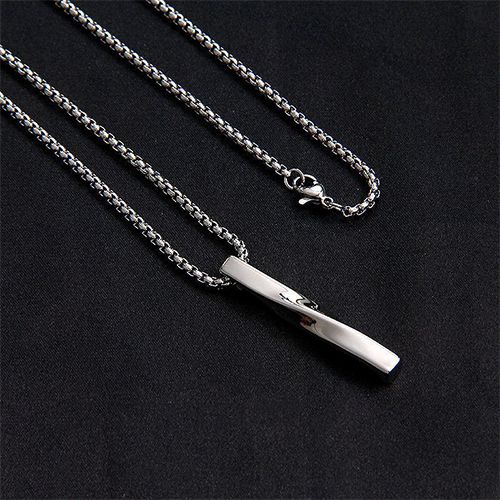 Minimalist Spiral Necklace - Unisex Titanium Steel Long Chain, Hip Hop Couples Jewelry Gift