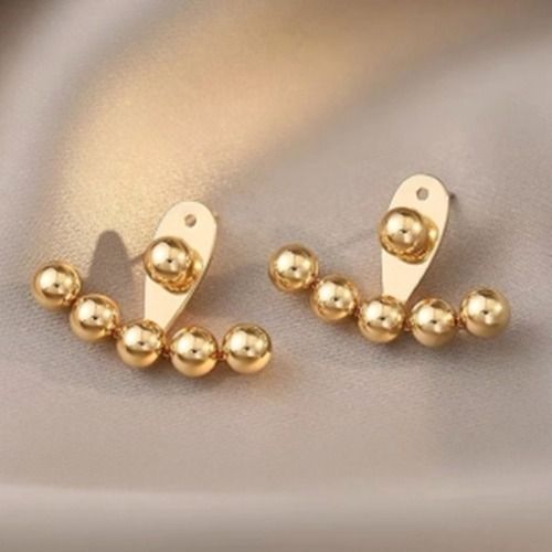 Front Back Double Sided Earrings Round Bead Stud Earrings for Ladies Women Jewelry Fashion Accessories Creative Gift