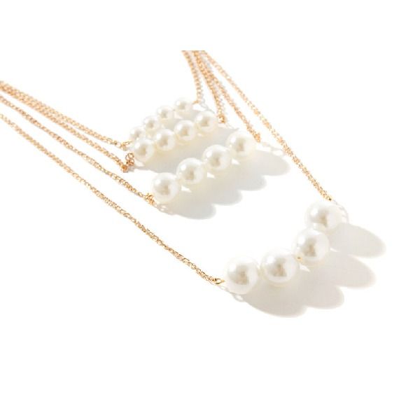 Pearl Necklaces for Women Ladies Multi-layer  Large and Small  Pearl Necklace Choker Jewelry
