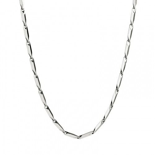 Bamboo & Sunray Necklace - Titanium Steel Men's Chain with Prismatic Sections & Melon Seed Links Hip-Hop Style Jewelry