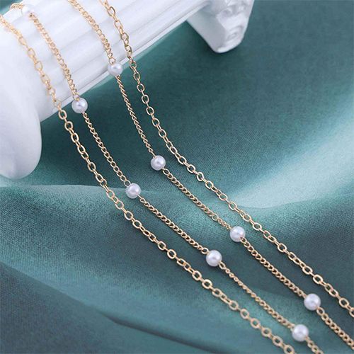 Layered Pearl Camellia Choker Necklace for Women Ladies Gold Pearl Y Lariat Necklace Enamel Rose Flower Pendant Necklace White Camellia Pearl Necklace Jewelry Gifts
