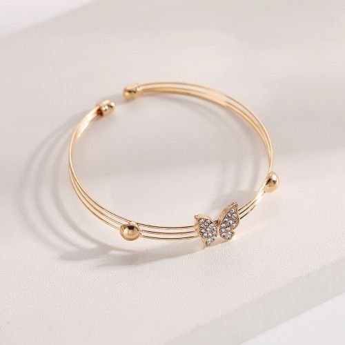 Butterfly Jewelry Set for Women Ladies Diamond Love Heart Necklace Ring Bracelet Suit