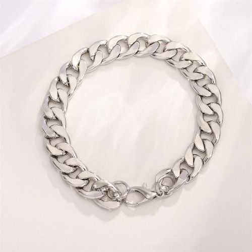 Mens Cuban Link Bracelet - Hip Hop Jewelry, Wide Face (10 mm) Chain Gift for Him