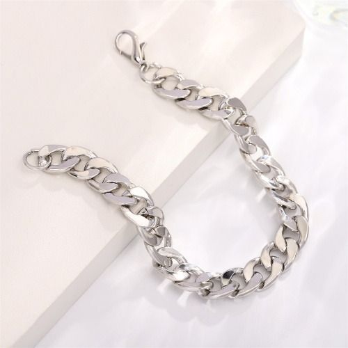 Mens Cuban Link Bracelet - Hip Hop Jewelry, Wide Face (10 mm) Chain Gift for Him