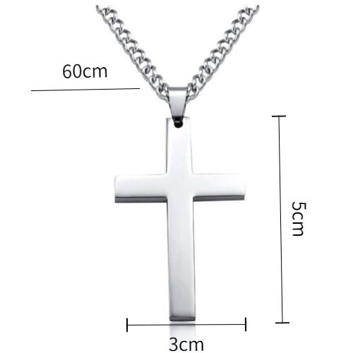 PINCHUAN Cross Necklace for Men Light Sensing Pendant Necklace Necklace Length 60cm Hip Hop Necklace