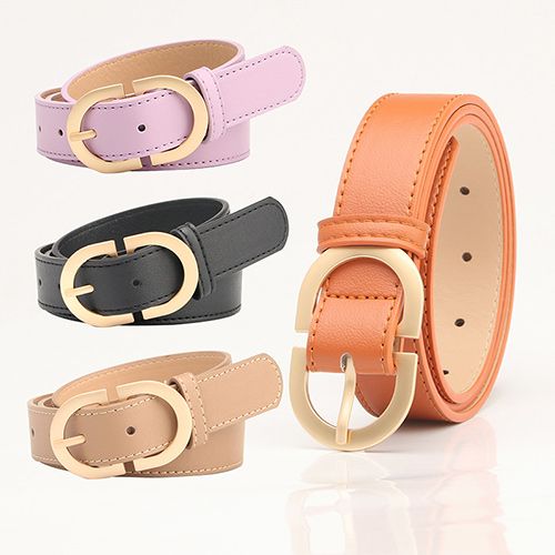 PINCHUAN Womens Belt - Leather Belt Ladies Casual for Jeans Pants Dress - Belts with Gold Buckle for Women Fashion